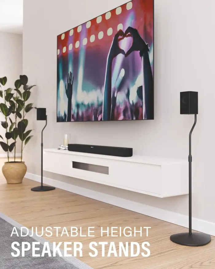 SANUS Speaker Stands Pair - Adjustable Height Speaker Stands for Satellite & Bookshelf Speakers up to 3.5lbs - Tool-Free Adjustment & Easy DIY Assembly - Image 3