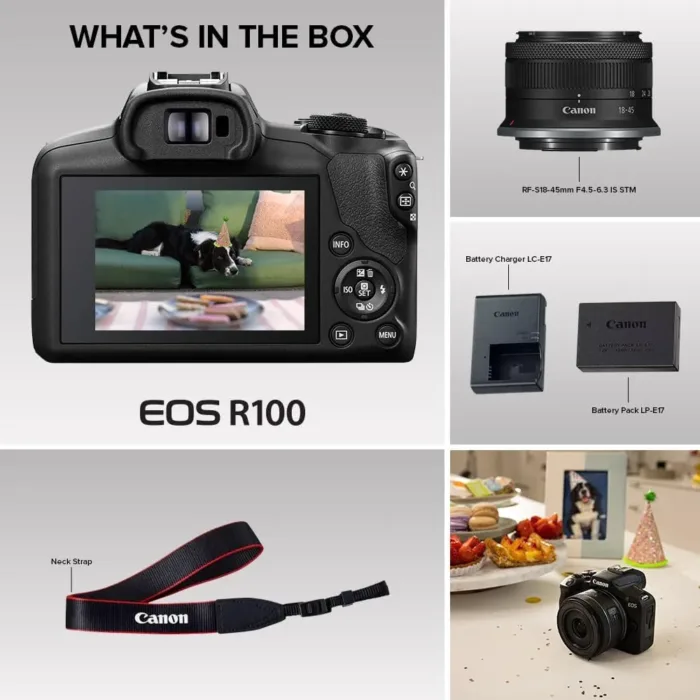 Canon EOS R100 Mirrorless Camera RF-S18-45mm F4.5-6.3 is STM Lens Kit, 24.1 Megapixel CMOS (APS-C) Sensor, 4K Video, RF Mount, Black - Image 3