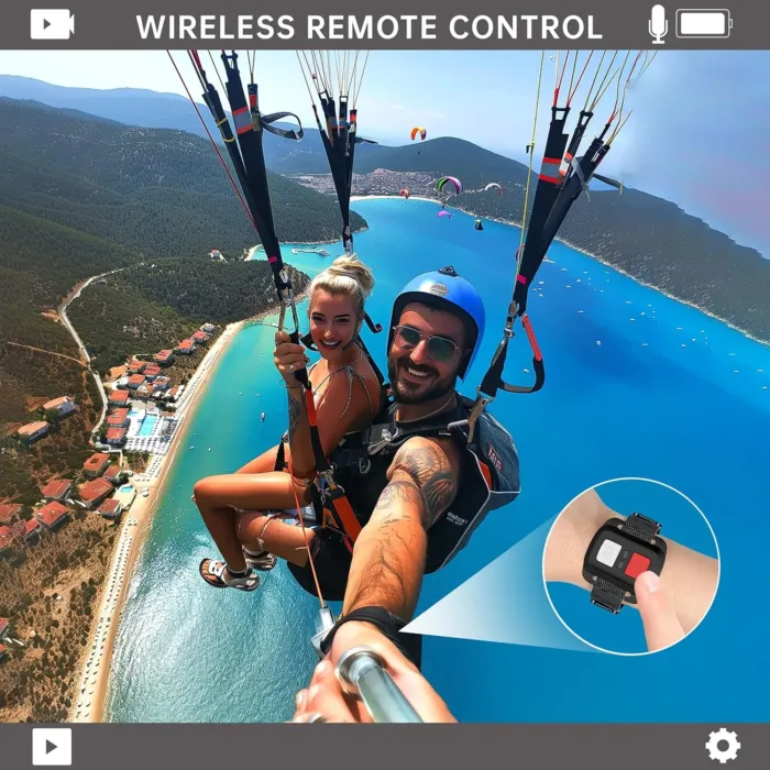 4K60FPS 30MP Action Camera with Front LCD and Touch Rear Screens, Underwater Camera with 64GB Memory Card, 132FT Waterproof Camera, EIS, 5X Zoom, WiFi Remote Control（Black） - Image 3