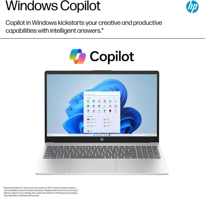 HP 15.6" HD Touch-Screen Laptop, 12th Generation 6-Core Intel Core i3-1215U Processor, 16GB RAM, 512GB SSD, lntel UHD Graphics, WiFi 6E, Bluetooth, Windows 11 S, Natural Silver, EAT Mouse Accessories - Image 5