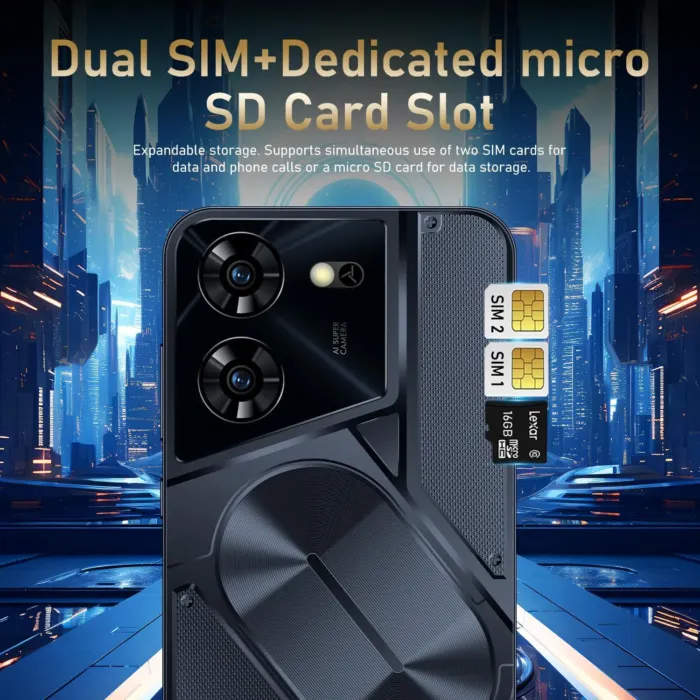 TryFirst Cheap Mobile Phones, 5.0 Inch IPS Display, Dual SIM Dual Camera, Quad Core, 16GB ROM【Expandable up to 128GB】, Support WiFi/Bluetooth/FM, Face Unlocked (Pova5Pro-Silvery) - Image 3