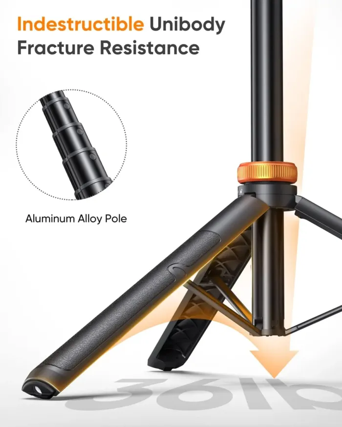 EUCOS 62" Phone Tripod, Tripod for iPhone & Selfie Stick Tripod with Remote, Extendable Phone Tripod Stand & Travel Tripod, Solidest Cell Phone Tripod Compatible with iPhone/Android - Image 3