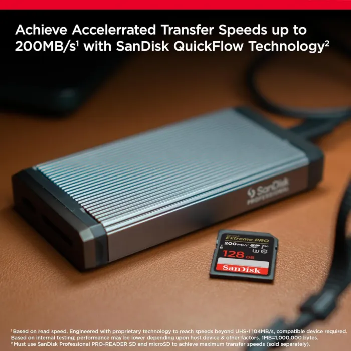SanDisk 128GB Extreme PRO SDXC UHS-I Memory Card - C10, U3, V30, 4K UHD, SD Card - SDSDXXD-128G-GN4IN - Image 3