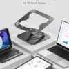Adjustable Laptop Stand, Computer Stand with 360 Rotating Base, Ergonomic Laptop Riser Mount for Desk Foldable Protable Computer Desk Fits with MacBook Pro Air (10-16") - Black