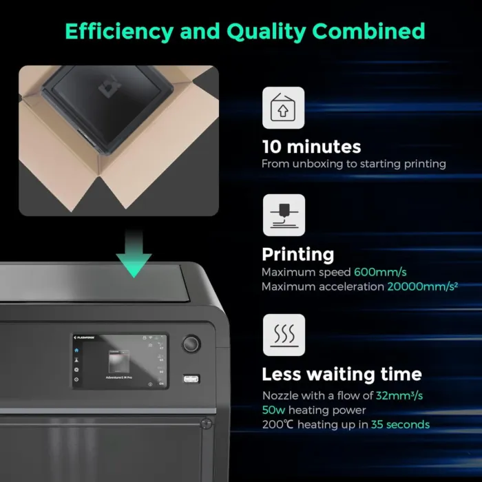 FLASHFORGE Adventurer 5M Pro 3D Printer with 1 Click Auto Printing System, 600mm/s High-Speed, Quick Detachable 280°C Nozzle, Core XY All-Metal Structure, Multi-Functional 220x220x220mm 3D Printer - Image 4