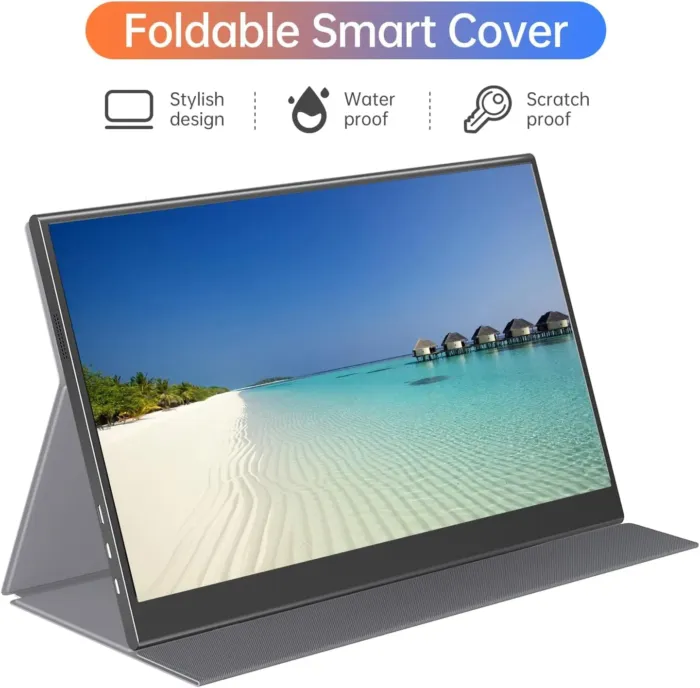 15.6inch Portable Monitor,1080P USB-C HDMI Second External Monitor for Laptop,PC,Mac Phone,PS,Xbox,Swich,IPS Ultra-Thin Zero Frame Gaming Display/Premium Smart Cover - Image 4