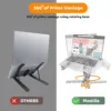 Laptop Stand with 360 Rotating Base, Computer Notebook Laptop Riser Metal Holder for Desk Collaborative Work, Fully Foldable for Easy Storage, Fits All MacBook, Laptops up to 16 inches