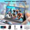 15.6" Portable Monitor 1080P FHD IPS USB-C HDMI Portable Monitor for Laptop,PC,Mac Phone,Xbox,Swich,PS,w/Premium Smart Cover,VESA Support