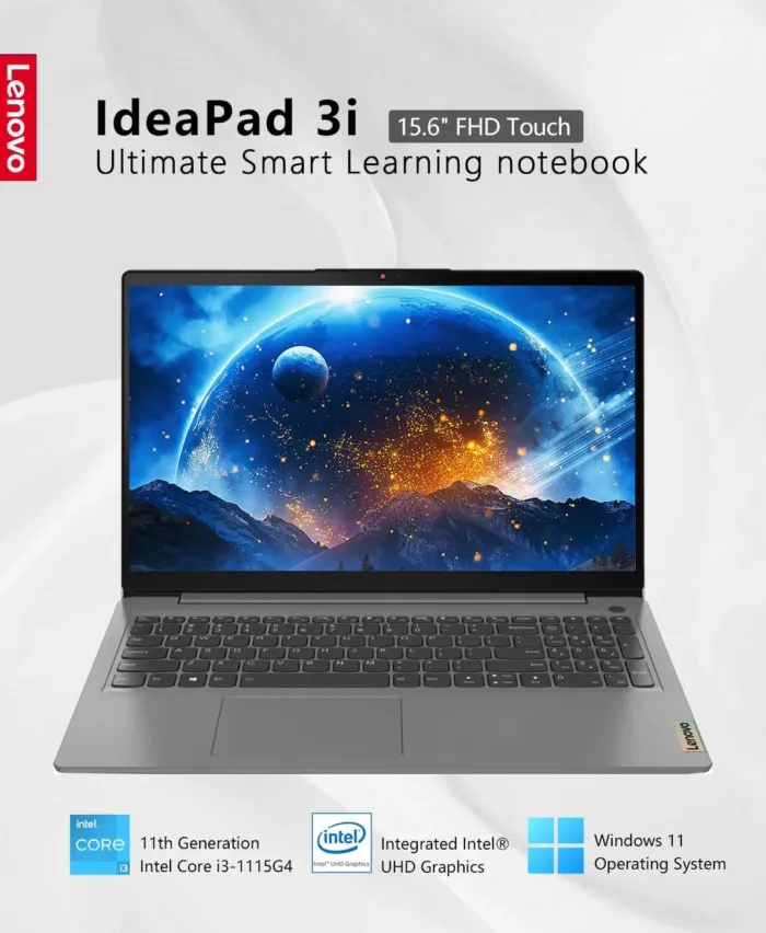 Lenovo 2023 Ideapad 3i Laptop, 15.6" FHD Touchscreen, 16GB DDR4 RAM, 11th Gen Intel Core i3-1115G4 Processor, 1TB SSD, HDMI, Webcam, Wi-Fi6, Bluetooth, Win11, Arctic Grey, W/GaLiMu - Image 3
