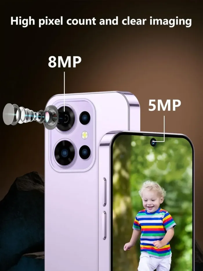 Mini Phone 64GB Unlocked 4G World's Smallest Mini Smartphone with 3.88'' HD Touch Screen Compact Backup Mobile Phone for Kids & Students 2000mAh Battery Dual SIM Face ID Black - Image 3