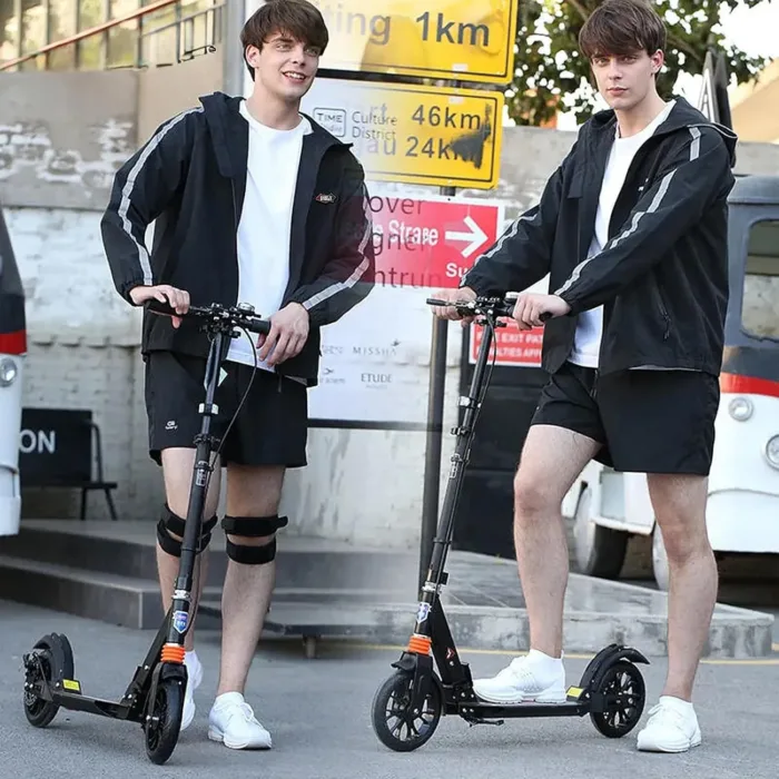 Kick Scooter for Ages 6+,Kid, Teens & Adults - Max Load 300 LBS, 4 Adjustable Levels, 200mm Big Wheel Folding Scooter, Lightweight, Aluminum, Indoor and Outdoor Scooters, Bearing ABE