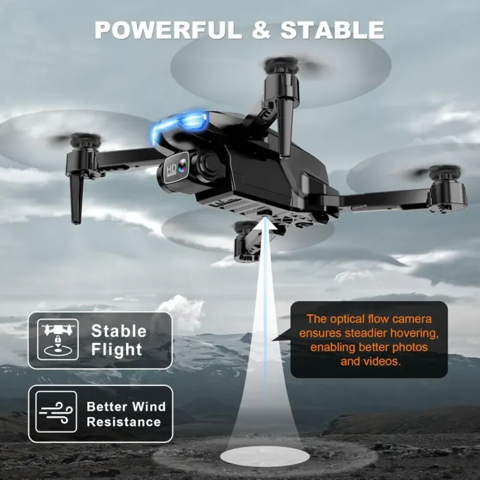 Drone with Camera for Adults, 2K HD FPV Drones with Upgrade Altitude Hold, One-Key Take Off/Landing, Speed Adjustment, Headless Mode, 2 Batteries, Toys Gifts for Teen Boys Girls, Beginner - Image 4