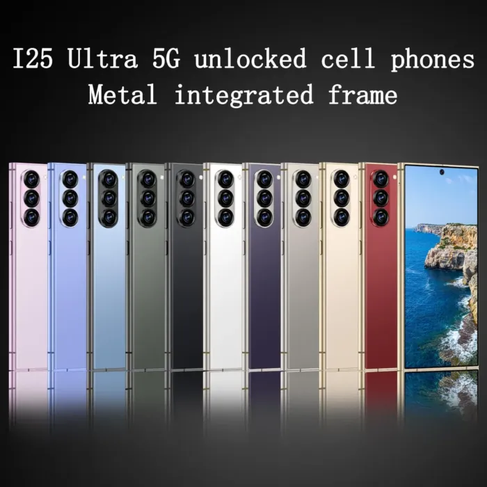 Unlocked Cell Phones I25 Ultra Smartphone Android 14 Phones 12+256GB/6.8" HD Screen/Dual SIM/108MP+48MP Camera/6800 mAh/Built-in Pen (Grape Purple) - Image 4