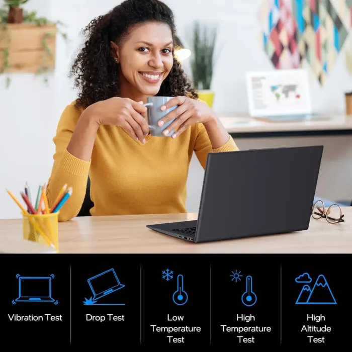 14" Laptop Windows 11 Pro - Intel N5095 Quad-Core, 8GB RAM 128GB SSD, Full HD, WiFi 5/Bluetooth 5.0, Webcam Privacy Cover, Preloaded Office 2024 - Ultra-Portable - Image 3