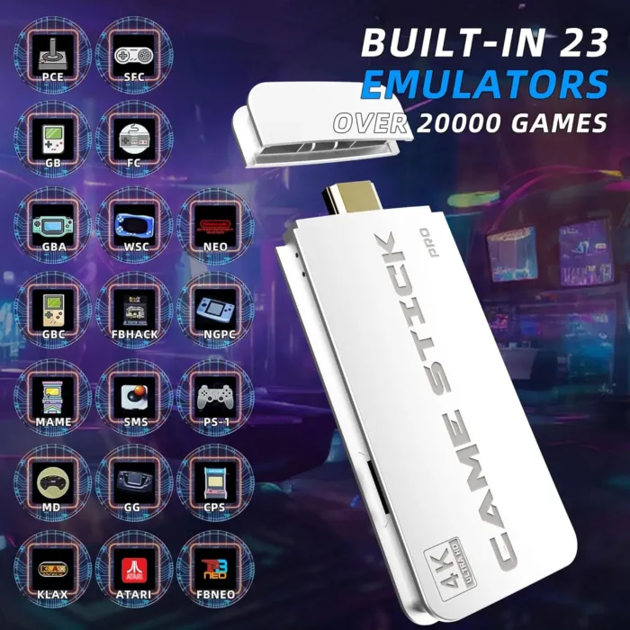BADGOAL 2025 New Retro Game Console, Nostalgia Gaming Stick, Classic Video Games with 4K HDMI, 20,000+ Games and 23 Emulators, Upgraded Dual 2.4G Wireless Controllers 64GB - Image 3