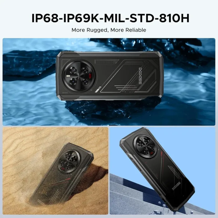 DOOGEE V40 Rugged Smartphone 5G,32GB+512GB/2TB Android 14 Rugged Phone,4nm D7300,6.78" FHD+120Hz Rugged Unlocked Cell Phone,108MP+20MP Night Vision,8680mAh,3 Card Slots/Dual Unlock/NFC/Wi-Fi6E/IP69K