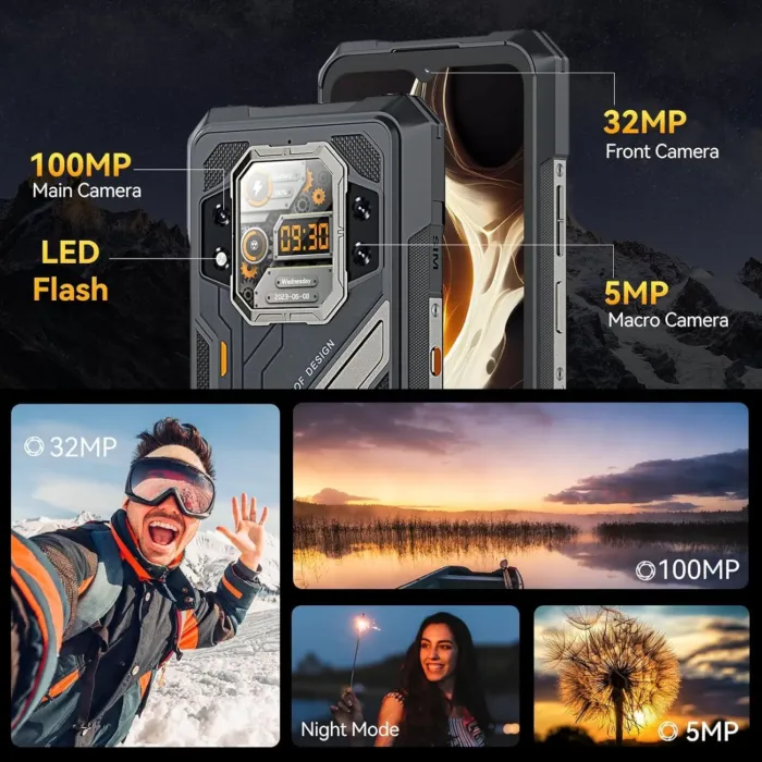 CUBOT King Kong X Rugged Smartphone 5G - 32GB+256GB Cell Phone, 10200mAh(33W) Battery, 6.58" FHD+1.85" Dual Display Rugged Phone Unlocked, 100MP Camera, 5G Dual SIM Android 14 Phones, NFC/GPS/OTG - Image 5