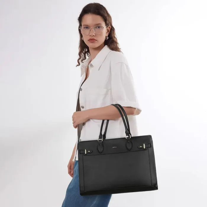 Keyli 3pc Laptop Tote Bag for Women 15.6 Inch Work Bag Business Computer Briefcase Waterproof Leather Messenger Bags Purses - Image 4