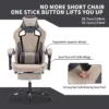 Gaming Chair with Massage,Ergonomic PC Computer Chair with Footrest Comfortable Headrest and Lumbar Support,High Back PVC Leather,300LBS (Grey)