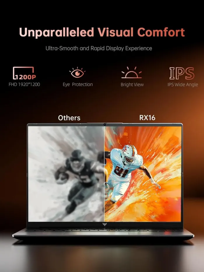 2025 Laptop, Laptop with AMD Ryzen 7 6800H (8C/16T, Up to 4.7GHz), 16GB DDR5 512GB NVMe SSD Laptop Computer, 16-inch FHD Display, WiFi 6, Backlit KB - Image 10