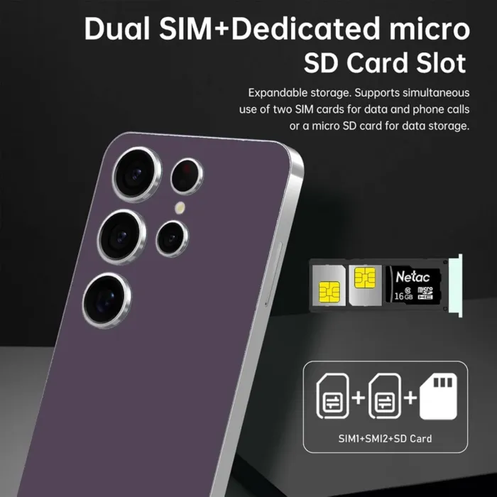 C24 Unlocked Android Phones, 4GB+128GB Cell Phones, 6000mAh Long Battery Life 64GB SD Card Snapdragon CPU, 6.3 inch Screen Smartphone Unlocked, 4G/Dual SIM/Face ID (Purple) - Image 3