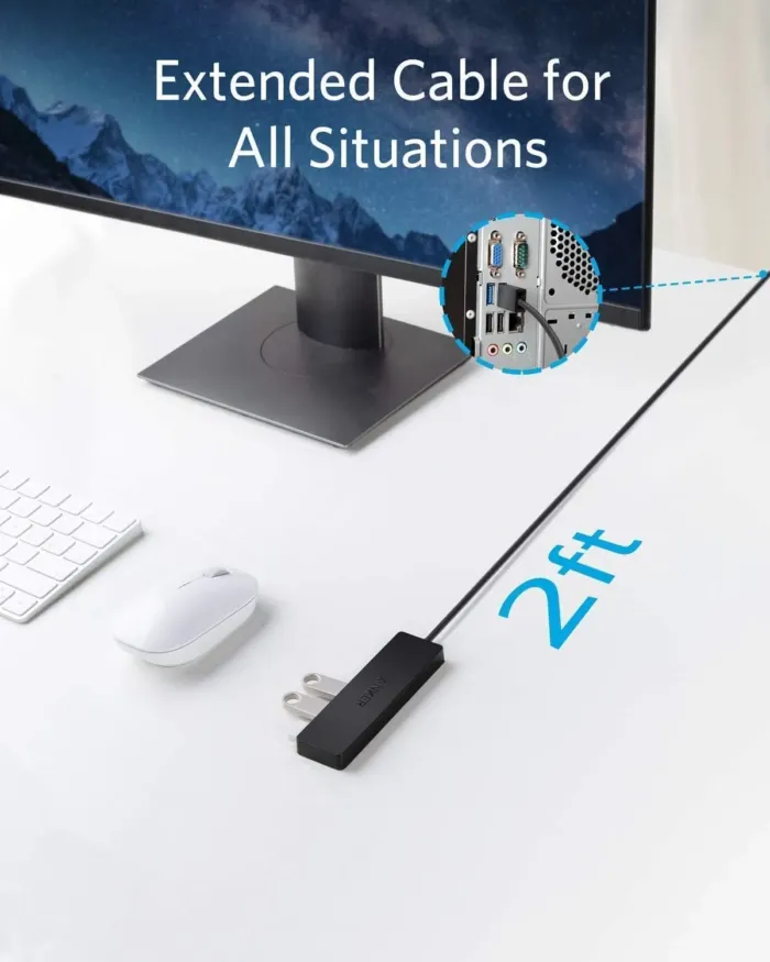 Anker USB Hub 4 Ports, Multiple USB 3.0 Hub, USB Splitter for Laptop, Extender for A Port Laptop, PC, Desktop and More [Charging Not Supported](2ft USB-A) - Image 3