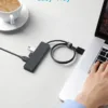 Anker USB Hub 4 Ports, Multiple USB 3.0 Hub, USB Splitter for Laptop, Extender for A Port Laptop, PC, Desktop and More [Charging Not Supported](2ft USB-A)
