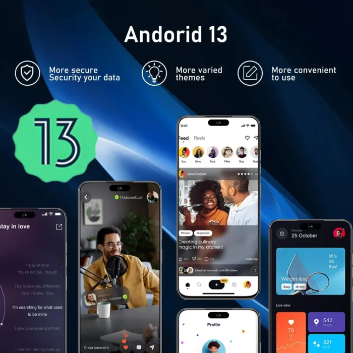 I16 PROMAX 5G Phone,Smartphone Unlocked Cell Phone 12GB+512GB/6.99“ HD Screen Display/68MP+108MP Camera/7000 mAh, Dual SIM Card/Face Unlock/Fingerprint Button Unlock-and take Photos (Black) - Image 3