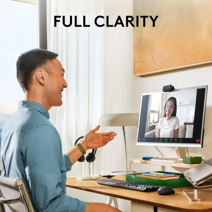 Logitech Brio 101 Full HD 1080p Webcam for Meetings, Streaming, Desktop, Laptop, PC - Built-in Mic, Shutter, USB-A, Teams, Zoom - Black - Image 3