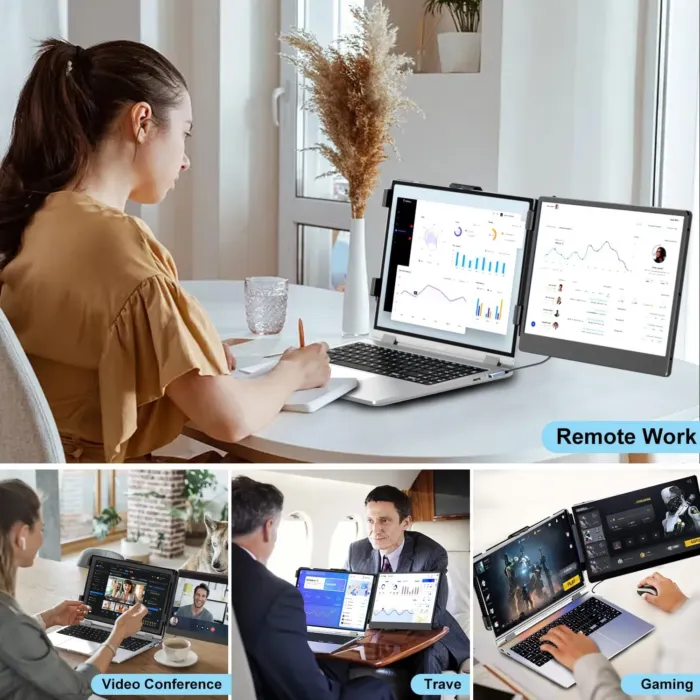 Laptop Screen Extender, 14" FHD 1080P IPS Laptop Monitor Extender Dual Screen, Portable Monitor for Laptops 13-17" with USB-C/HDMI Port, Plug n Play for Windows/Mac/Android/Switch/PS5 - Image 8