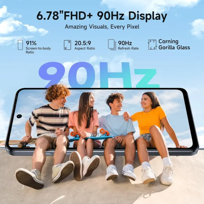 Ulefone Note 18 Pro Android 14 Unlocked Cell Phone, 12GB+256GB/2TB TF, Octa Core, 64MP+50MP Dual Camera, 6.78" HD+/90Hz Screen Smartphone, 5450mAh/18W, 4G Dual SIM/Face ID/OTG/GPS/NFC- Black Phone - Image 3