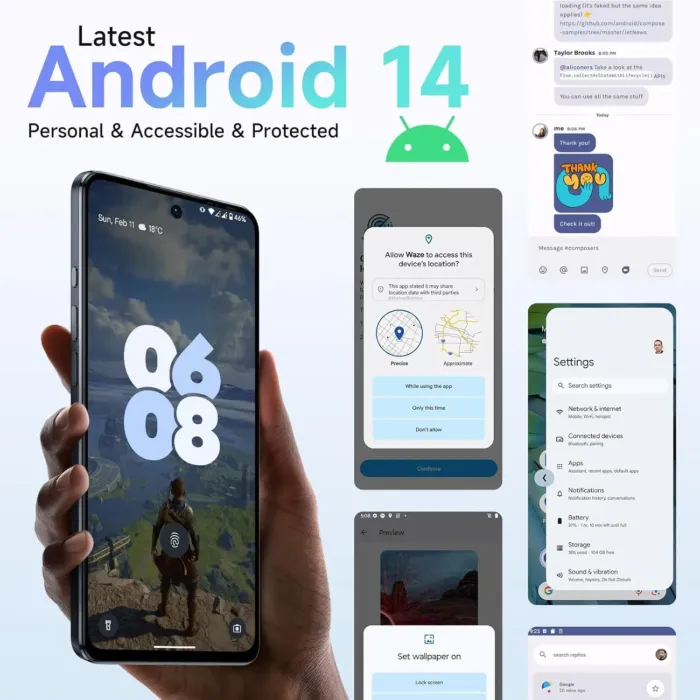 Ulefone Note 18 Pro Android 14 Unlocked Cell Phone, 12GB+256GB/2TB TF, Octa Core, 64MP+50MP Dual Camera, 6.78" HD+/90Hz Screen Smartphone, 5450mAh/18W, 4G Dual SIM/Face ID/OTG/GPS/NFC- Black Phone - Image 6