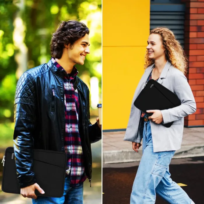 15.6 inch Laptop Sleeve, Durable Computer Carrying Bag Protective Case Briefcase Handbag with Front Pocket, Slim Cover for 15-16 Inch HP, Dell, Lenovo, Asus, Notebook, Black - Image 8