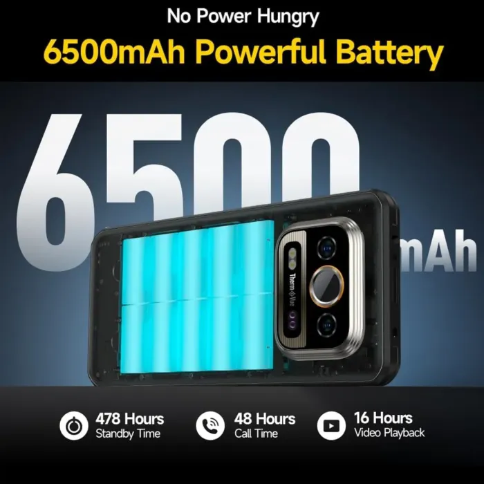 Ulefone Armor 25T PRO 5G Rugged Smartphone Thermal Imaging Scanner,12GB+256GB Rugged Phone,6.78" FHD+ Display, 50MP+32MP, 6500mAh 33W, Android 14 Cell Phone, Dual 5G/4G LTE/NFC/OTG/Wireless Charging - Image 5