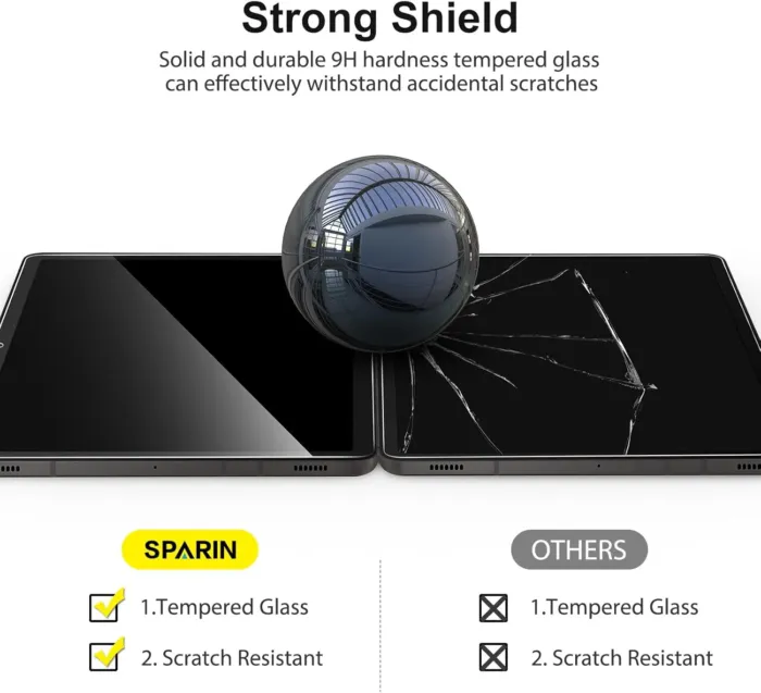 SPARIN 2 Pack Screen Protector for Samsung Galaxy Tab A9 Plus 11 Inch 2023, Case Friendly Tempered Glass HD Clear film for Samsung Tablet A9+ (SM-X210/X216/X218) - Image 8