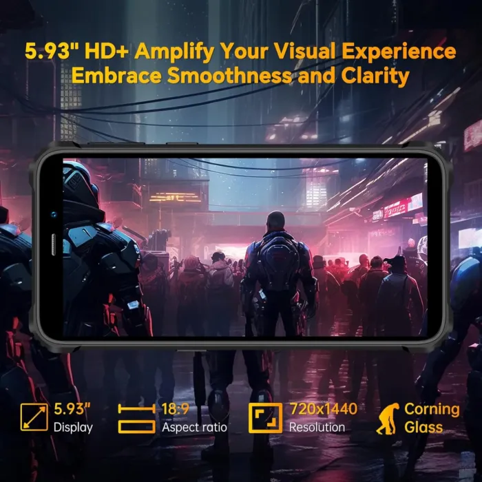 OUKITEL WP32 Rugged Smartphone Unlocked - 12GB RAM+128GB ROM/1TB Rugged Phone Android 14, 6300mAh Battery, 20MP+5MP Cell Phone, 6.0" Screen, 4G Dual SIM, IP68/IP69K, NFC,OTG,GPS,T-Mobile, Orange - Image 5
