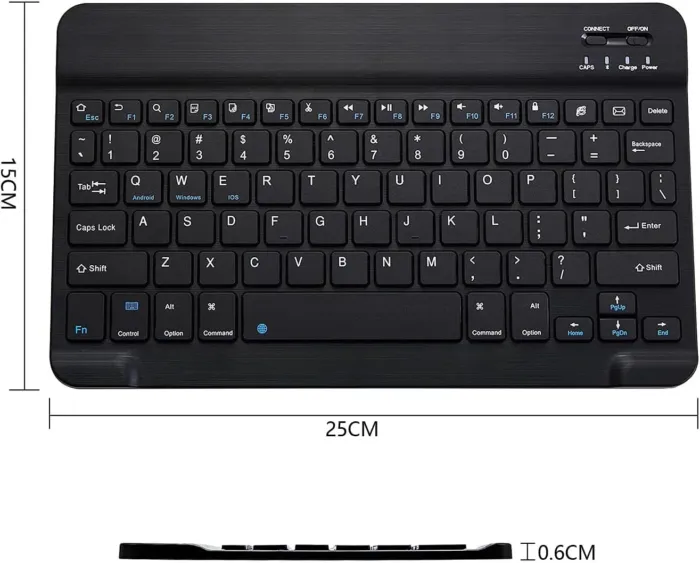 Ultra-Slim Bluetooth Keyboard Portable Mini Wireless Keyboard Rechargeable for Apple iPad iPhone Samsung Tablet Phone Smartphone iPadOS iOS Android (10 inch Black) - Image 7