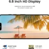 A15 Pro Max Unlocked Android Phone, 8+256GB Storage Cell Phone, 108MP Camera |6.8" HD Display | Dual SIM & Face ID | 6800mAh Battery | 5G Smartphone with Android 14.0-Blue