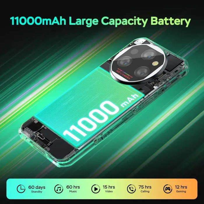 OUKITEL WP39 Rugged Phone 5G, 24GB+256GB Cell Phone, 6.6" FHD+ Android 14 Phones, 11000mAh Battery Rugged Smartphone Unlocked, 64MP Camera, 15MM Ultra Thin/Dimensity 6100+/5G Dual SIM/NFC/GPS/T-Mobile - Image 4