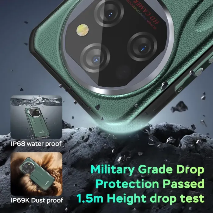 OUKITEL WP39 Rugged Phone 5G, 24GB+256GB Cell Phone, 6.6" FHD+ Android 14 Phones, 11000mAh Battery Rugged Smartphone Unlocked, 64MP Camera, 15MM Ultra Thin/Dimensity 6100+/5G Dual SIM/NFC/GPS/T-Mobile - Image 7