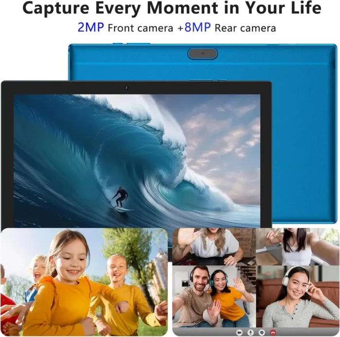 Android 15 Tablet 10 Inch, 18GB RAM+128GB ROM/2TB Expandable Tablet, 2 in 1 Tablets with Keyboard Case Mouse Stylus, 2.0GHz Quad-core CPU, 1280*800 IPS HD Screen, 5G WiFi6 BT 5.0, 8MP Camera Tablet PC - Image 8
