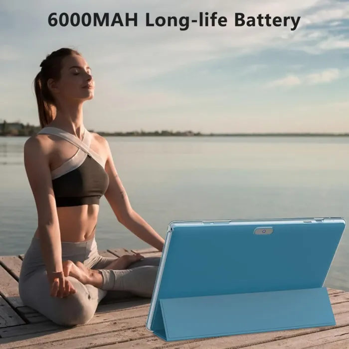 Android 15 Tablet 10 Inch, 18GB RAM+128GB ROM/2TB Expandable Tablet, 2 in 1 Tablets with Keyboard Case Mouse Stylus, 2.0GHz Quad-core CPU, 1280*800 IPS HD Screen, 5G WiFi6 BT 5.0, 8MP Camera Tablet PC - Image 9