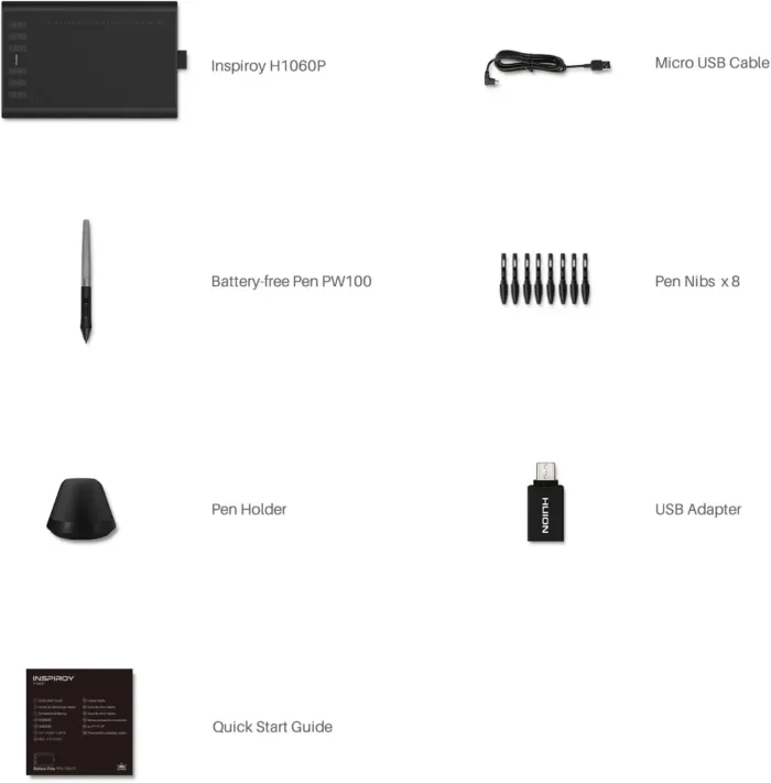 HUION Inspiroy H1060P Graphics Drawing Tablet with 8192 Pressure Sensitivity Battery-Free Stylus and 12 Customized Hot Keys, 10 x 6.25 inches Digital Art Tablet for Mac, Windows PC and Android - Image 10