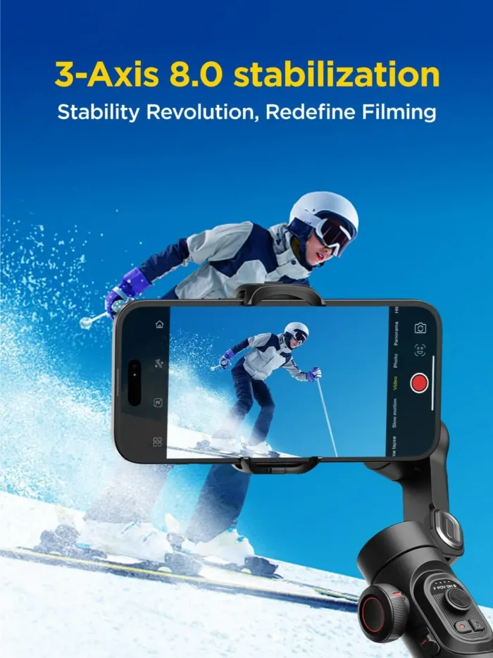 Gimbal Stabilizer for Smartphone, iPhone Gimbal w/Focus Wheel Face/Object Tracking for iPhone 16 15 Pro Max/Android Foldable 3-Axis Handheld Phone Stabilizer for Video Recording -Smart XE - Image 3