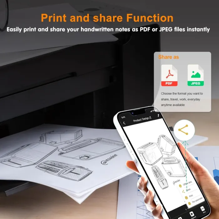 Digital Notebook with Smart Pen, Real-time Sync for Digitizing, Bluetooth Wireless Paper for Note-taking, Smart Writing Set Store Handwritten Notes Digitally, with Connected Notebook Notes App - Image 4