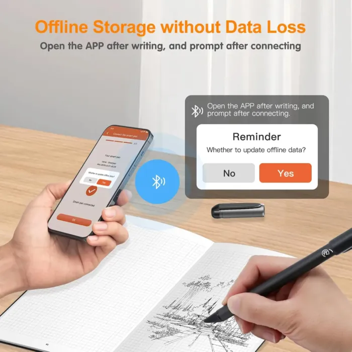 Digital Notebook with Smart Pen, Real-time Sync for Digitizing, Bluetooth Wireless Paper for Note-taking, Smart Writing Set Store Handwritten Notes Digitally, with Connected Notebook Notes App - Image 5