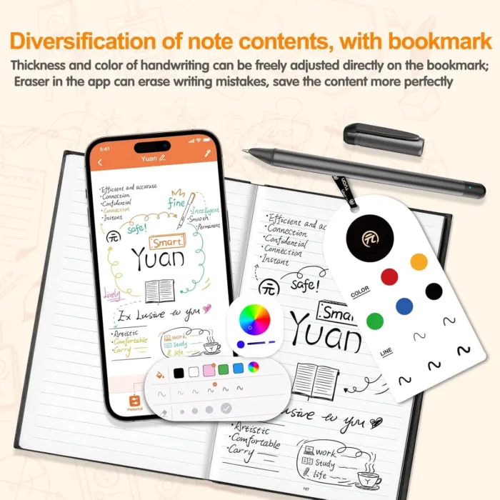 Digital Notebook with Smart Pen, Real-time Sync for Digitizing, Bluetooth Wireless Paper for Note-taking, Smart Writing Set Store Handwritten Notes Digitally, with Connected Notebook Notes App - Image 8