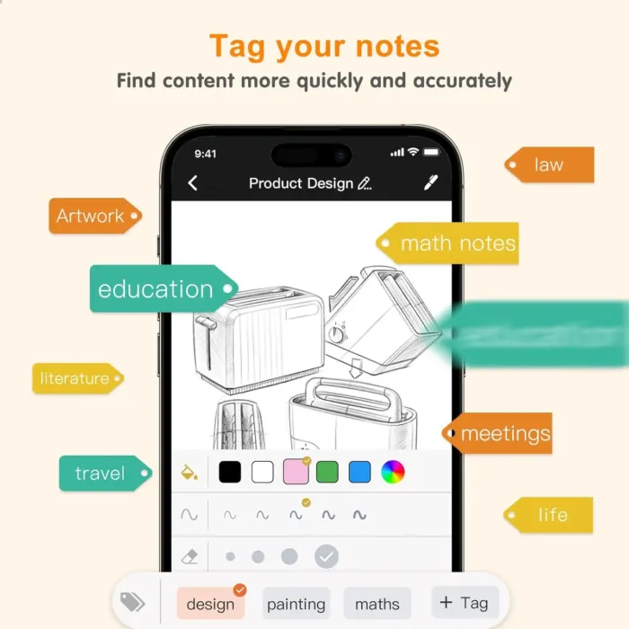 Digital Notebook with Smart Pen, Real-time Sync for Digitizing, Bluetooth Wireless Paper for Note-taking, Smart Writing Set Store Handwritten Notes Digitally, with Connected Notebook Notes App - Image 9