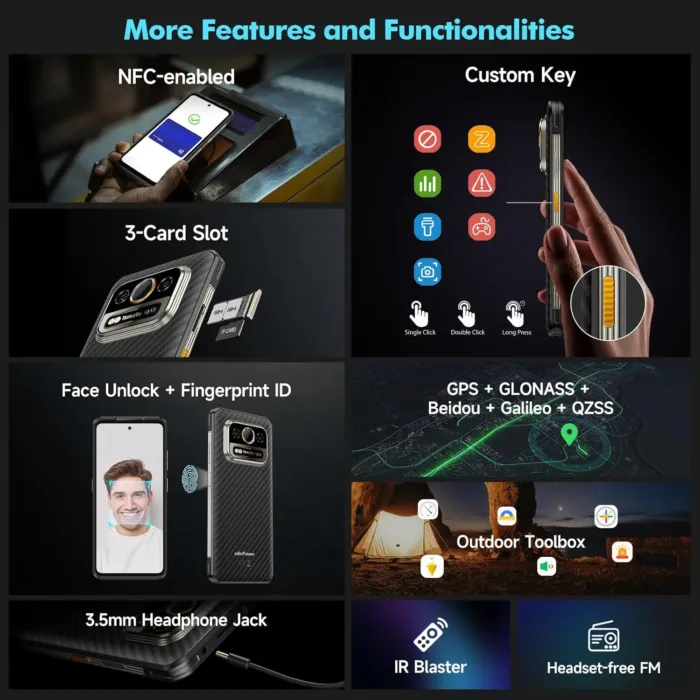 Ulefone Rugged Smartphone, Armor 25T Thermal Imaging Camera, Android 14 12GB + 256GB Helio G99 Octa-Core, 50MP + 64MP Night Vision, 33W/6500mAh 6.78 Inch 120Hz, IP68 Dual SIM 4G Unlocked Cell Phone - Image 9