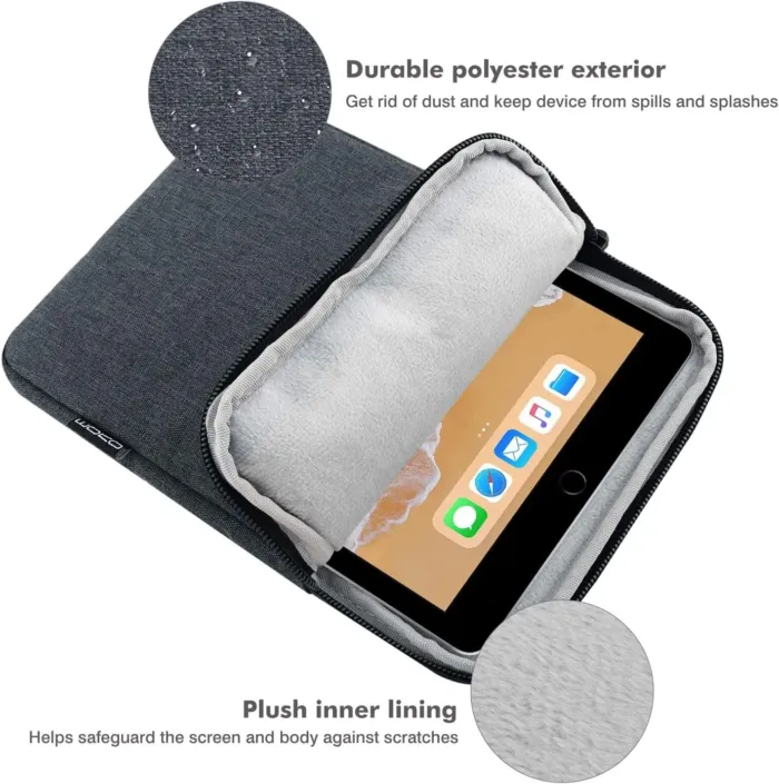 MoKo 9-11 Inch Tablet Sleeve Bag Carrying Case Fits New 11inch iPad Air M3, iPad A16 2025, iPad Pro 11 M4, Air 5/4/3, iPad 10/9/8th Gen, Tab S8/S9 11", Space Gray - Image 4